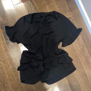 Black flowy romper